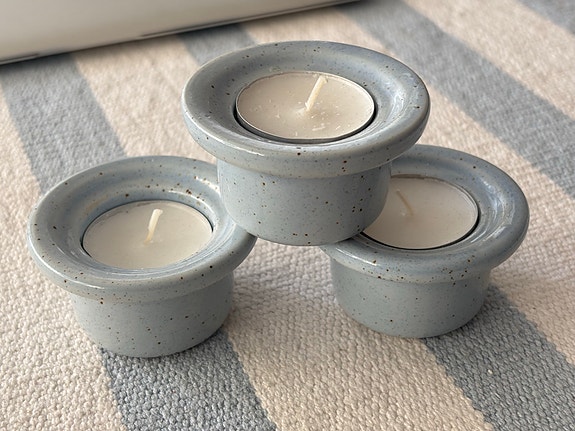 Pentik tuikkukipot, 3kpl, sininen keramiikka