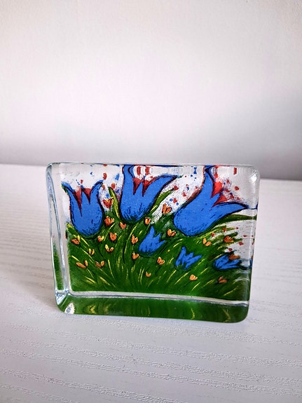 Iittala Heljä Liukko Sundström lasikortti Kesäkukkia