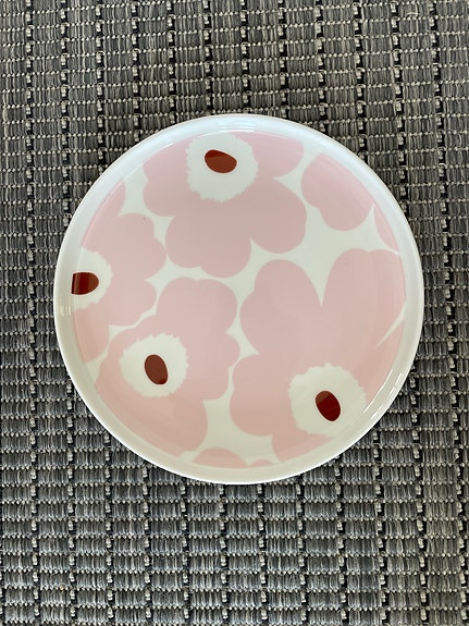 Marimekko Unikko lautanen vaaleanpunainen