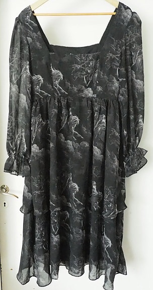 Disturbia Revelation Chiffon Virago Sleeve Midi Dress