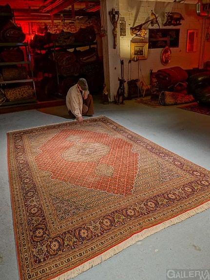 Näyttävä aito itämainen matto silkkiyksityiskohdilla – 310 x 205 cm