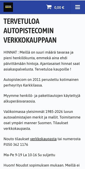 Käytetyt varaosat  - luotettava kotimainen perheyritys jo 15 vuotta