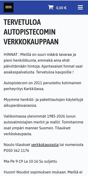 Käytetyt varaosat  - luotettava kotimainen perheyritys jo 15 vuotta