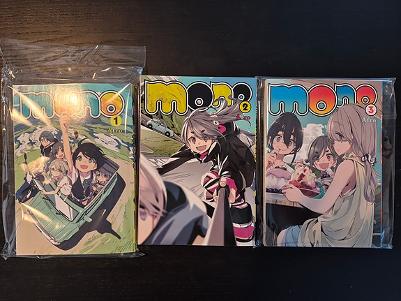 MONO manga-sarja osat 1–3 / MONO manga volumes 1–3 (very good condition)