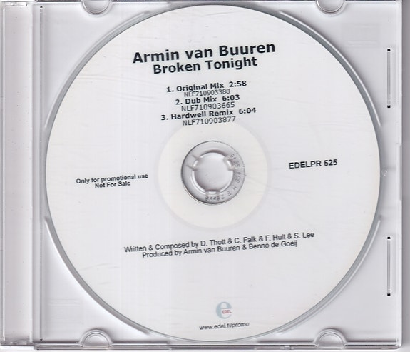 Armin van Buuren - Broken Tonight (CDr, Single, Promo)