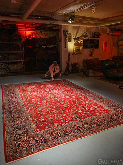 Upea iso punainen aito persialainen vintage-matto – 370 x 270 cm