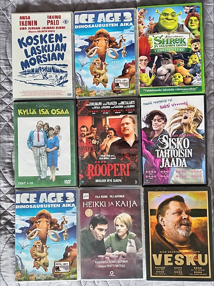 DVD-elokuvat sekapaketti 9 kpl