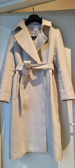H&M pitkä takki naiset S beige polyesteri