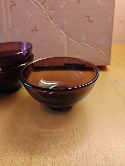 Iittala lasikulhot lila noin 11 cm