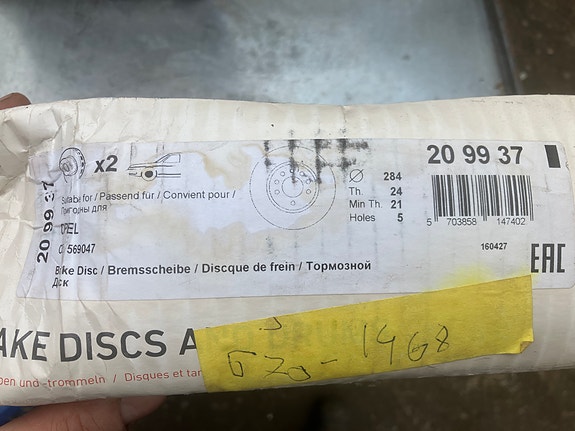 Saab 900/Opel Vectra-A/Calibra Etujarrulevyt 284mm 90-96