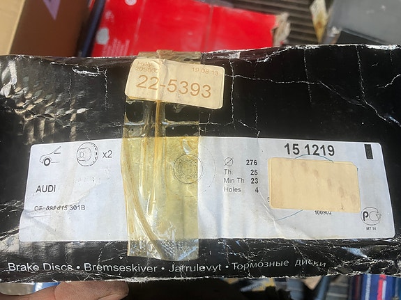 Audi 80 2.6/2.8 V6 Etujarrulevyt 276mm 92-93
