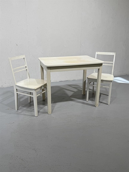 Vintage ruokailuryhmä (pöytä + 2kpl tuoleja)