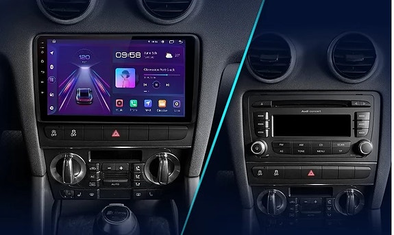 Android soitin 9" näytöllä Audi A3 2003-2013