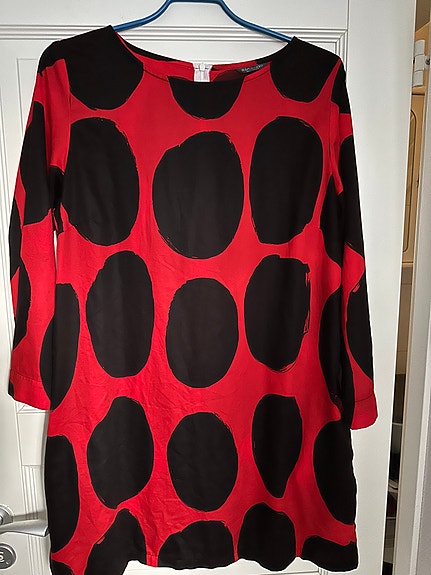 Marimekko Mika Piirainen tunika/mekko puuvilla koko 42 punainen