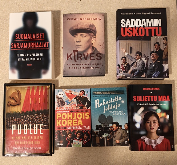 Elämäkertoja, True Crime yms. kirjat