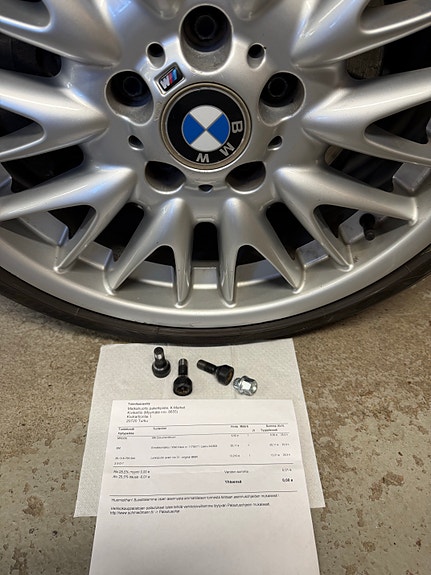 BMW E46 lukkopultin avain nro 31, pyörän pultti M12X1.5 3kpl