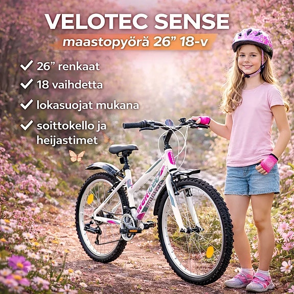 uusi maastopyörä 26" 18-v VELOTEC SENSE /ilmainen toimitus