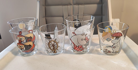 Iittala Muumi juomalasit lasi kuviollinen