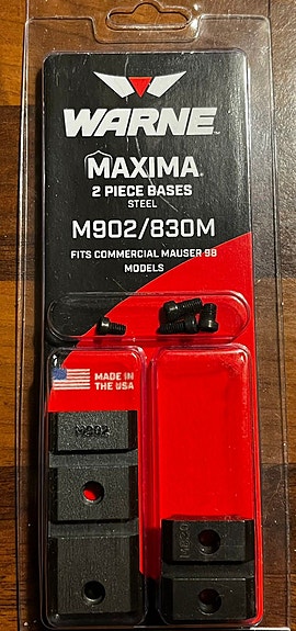 Kiikarin jalat WARNE MAXIMA M902/830M MAUSER 98 (Commercial Mauser 98)