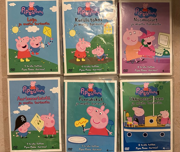 Pipsa Possu lasten DVD 6 kpl