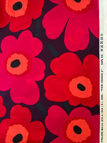Marimekko Unikko kangas punainen