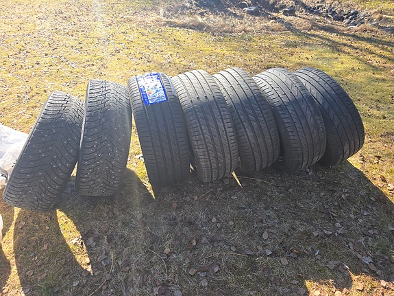 7 kpl 16" renkaita (kesä 215/55r16 ja talvi 205/55r16)