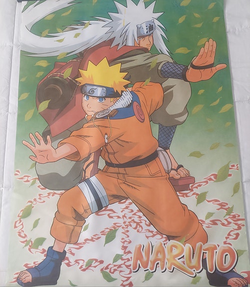 Manga/Anime Naruto Uzumaki ja Jiraiya kangasjuliste noin  71x100