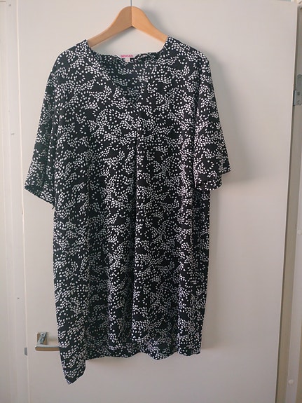 Indiska mustavalkoinen tunika/pusero, XL