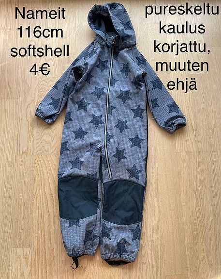 Nameit softshell haalari 116cm ja pipo
