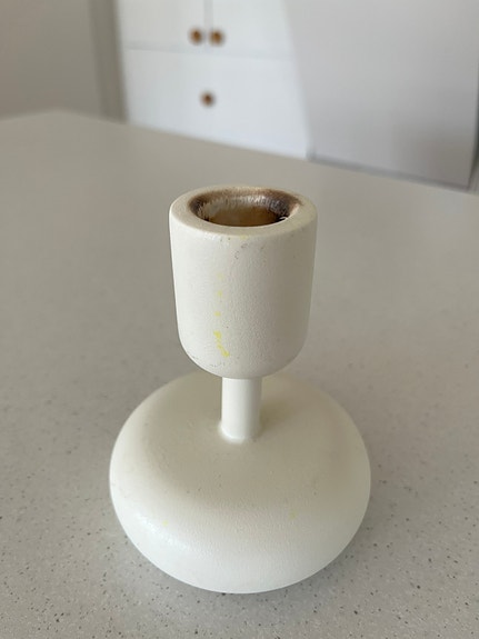 Iittala Nappula kynttilänjalka matala n.10cm valkoinen