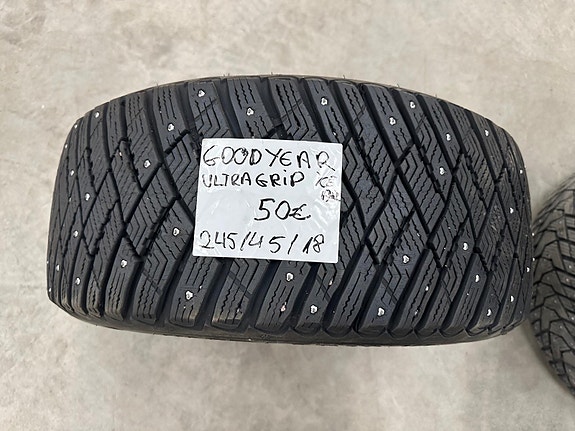 245/45R18 Goodyear Ultragrip Ice Arctic käytetty nastarengas