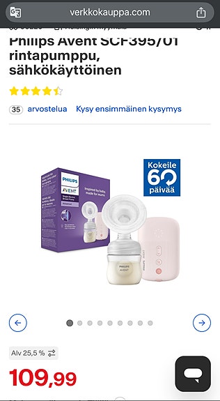 Philips Avent sähkökäyttöinen rintapumppu