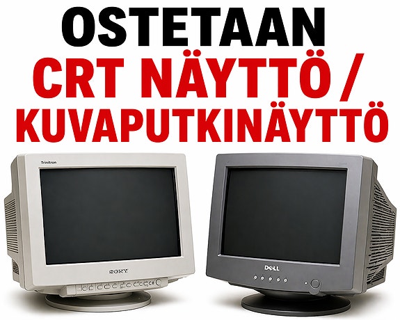 OSTETAAN heti: 21” CRT-näyttö (nouto nopeasti)