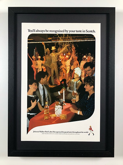 Framed 1987 Vintage Johnnie Walker Red Label Scotch Whisky Original Magazine Ad
