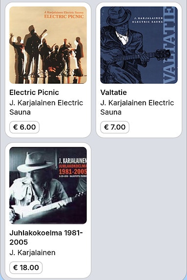 J. Karjalainen Electric Sauna CD-levyt