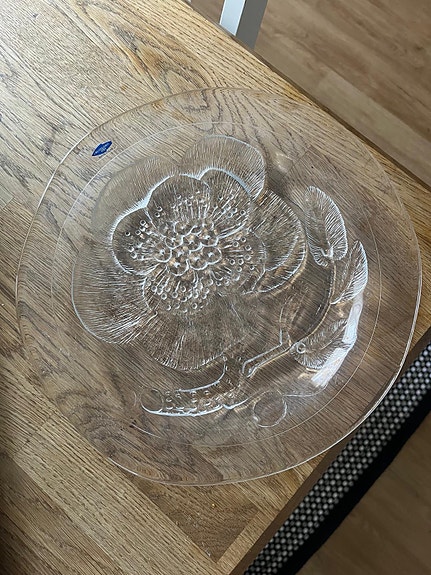 Nuutajärvi pioni lasilautaset 6+1