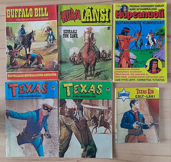 Vintage villi länsi sarjakuvat 6kpl