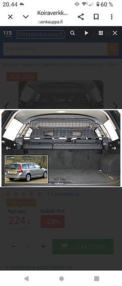 ostan Volvo V70 2013 koirakalterin
