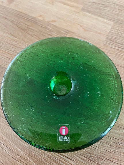 Iittala vihreä Nappi kynttilänjalka