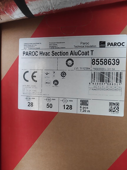 Paroc Hvac Section Alucoat T 28/50/128