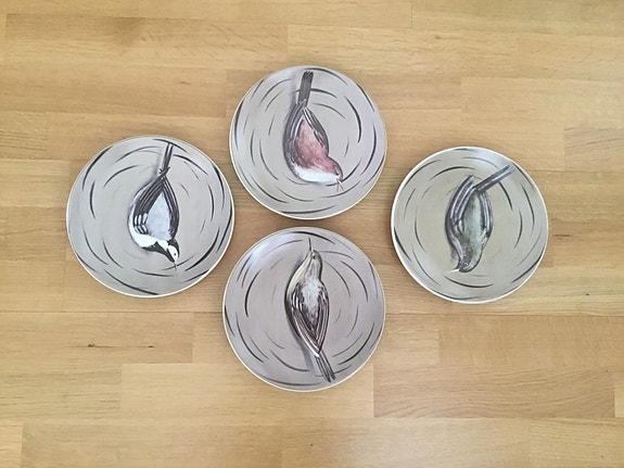 Arabia Pohjolan Linnut -seinälautanen, 4 kpl