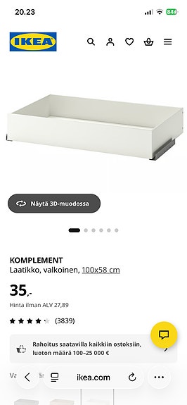 Ikea Komplement laatikko
