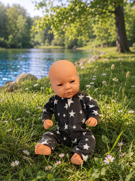 Vintage nukke Furga baby born poika 43 cm