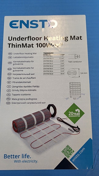 Ensto ThinMat lattialämmitysmatto 100 W/m²