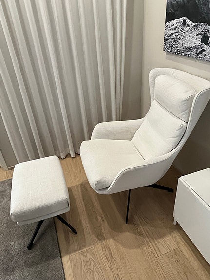 Interface Core nojatuoli + rahi – valkoinen kangas, design