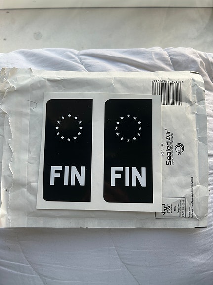 EU FIN -tarra musta