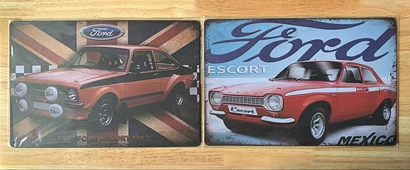 Ford Escort aiheiset peltitaulut, 20x30cm, 2 kpl setti
