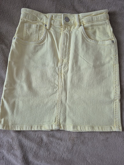 Zara farkkuhame XS keltainen