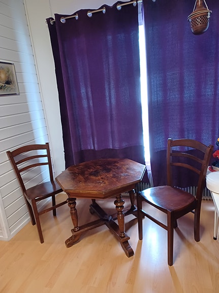 RETRO sohvapöytä + 2 tuolia, ruskeat