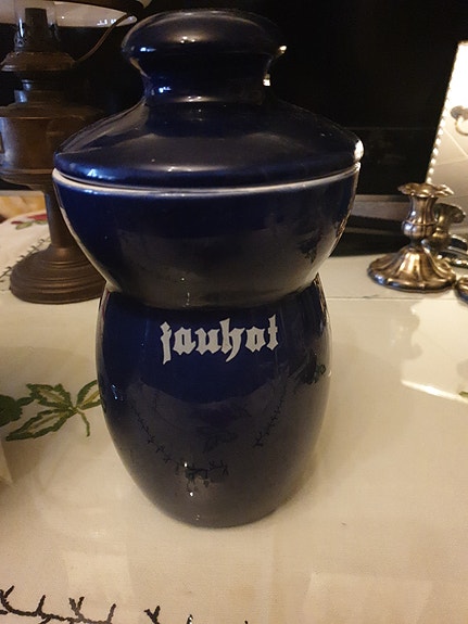 Koboltin sininen vanha jauhopurkki